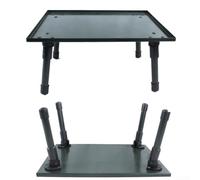 Mesa de pesca de carpa verde con patas ajustables para pescadores al aire libre, estación de cebo plegable portátil hecha de aleación de aluminio y plástico ABS para uso en la orilla del río, diseño