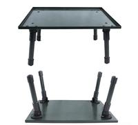 Mesa de pesca de carpas ajustable con patas de aluminio plegables, mesa de plástico portátil para tienda de pesca y preparación de cebos en varias superficies de banco (verde militar S #)