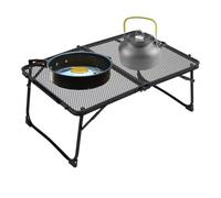 Mesa de picnic plegable con parte superior de malla, mesa de metal portátil de 60 x 40 cm, para uso en el hogar, al aire libre, jardín, camping, picnics, barbacoas