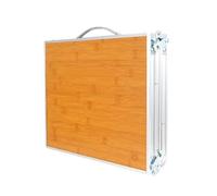 Mesa de picnic plegable de bambú portátil y ligera con asa de transporte, mesa de campamento ideal para un fácil transporte, actividades al aire libre, camping, portón trasero y picnics