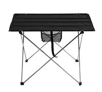 Mesa de picnic plegable de tela portátil, mesa de barbacoa, parte superior de nailon ligero con marco de aleación de aluminio, diseño antideslizante para acampar al aire libre, (Soporte plateado