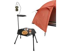 Mesa De Picnic Plegable - Escritorio De Camping Portátil Aleación De Aluminio De Aviación | Suministros Multifuncionales Para Tableros De Utilidad Al Aire Libre Con Ganchos Para Colgar Soportes De Luz