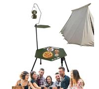 Mesa De Picnic Plegable - Escritorio De Camping Portátil Aleación De Aluminio De Aviación | Suministros Multifuncionales Para Tableros De Utilidad Al Aire Libre Con Ganchos Para Colgar Soportes De Luz