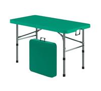 Mesa de picnic plegable para exteriores, ligera, impermeable, para 4 a 6 personas, mesa de jardín asequible para bodas, mercados, fiestas, color verde, 122 x 61 x 74 cm