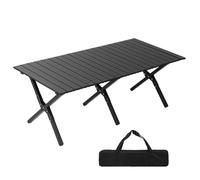 Mesa de picnic plegable portátil al aire libre, de acero al carbono, resistente a los arañazos, con bolsa de transporte, ideal para fiestas en el jardín y viajes a la playa (tamaño: 120 x 60 x 45 cm