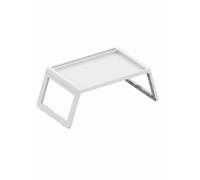 Mesa de pie Moderna para Ordenador portátil, Color Blanco, 56 x 36 x 26,3 cm, 100% plástico, diseño Elegante y Funcional para Oficina en casa
