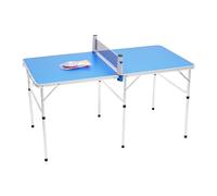 Mesa de ping pong plegable de aluminio MDF, estable y ahorra espacio, mesa de ping pong multifuncional para interior y exterior para familia, niños, camping en casa