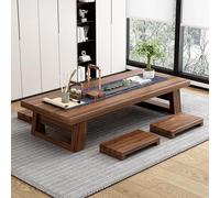 Mesa De Piso De Té Japonesa De Madera Maciza Mesa Baja De Estilo Japonés Mesa de té de Perfil Bajo Ideal para Sentarse Sobre Tatami Dormitorios y Salones de té（Dimensiones:120cm/47.2 39.4*23.6*13.8in