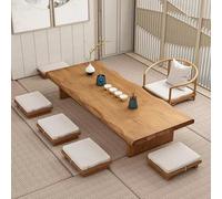 Mesa De Piso De Té Japonesa De Madera Maciza Mesa Baja de té Diseñada para Habitaciones con Tatami Ideal para Salas de Estar Salones de té y áreas de Recepción（47.2x23.6x13.8in） 55.1*23.6*13.8in