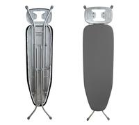 Mesa de Planchar Tabla para Plancha de Vapor Universal Ajustable para Diestros y Zurdos, No se Desliza, Plegable Color Gris. 110x33cm + Reposa planchas metálico con Puntos de Silicona