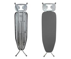 Mesa de Planchar Tabla para Plancha de Vapor Universal Ajustable para Diestros y Zurdos, No se Desliza, Plegable Color Gris. 110x33cm + Reposa planchas metálico con Puntos de Silicona