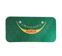 Mesa de póquer portátil, Mantel de póquer de Casino Baccarat de Goma de Ante, Negro, Jack, 21 Puntos, tapete de Mesa Verde, Tablero de Tela con patrón(70*35in)