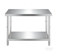 Mesa de preparación Totalmente de Acero Inoxidable, Mesa de Acero Inoxidable con estantes, Mesa de Trabajo for el hogar, Restaurante, Isla de Cocina, aparador(Option 1,100x40cm/39.37x15.75in)