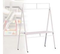 Mesa de promoción portátil, soporte de exhibición de mercado de hierro, escritorio de recepción de publicidad de metal con ruedas