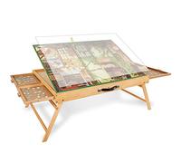 Mesa de Puzzles Portátil de 1500 Piezas con Patas, Mesa de Puzzles Ajustable con 4 Cajones y Tapa, Mesa de Puzzles con Inclinación de 3 Esquinas para Adultos