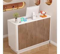 Mesa de recepción con cajones con cerradura y agujero para enhebrar, moderno escritorio de oficina para el vestíbulo de la oficina en casa