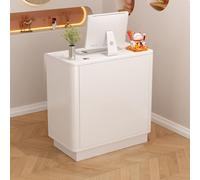 Mesa de recepción con cajones con cerradura y agujero para enhebrar, moderno escritorio de oficina para el vestíbulo de la oficina en casa