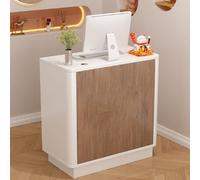 Mesa de recepción con cajones con cerradura y agujero para enhebrar, moderno escritorio de oficina para el vestíbulo de la oficina en casa
