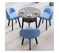 Mesa de recepción simple y silla combinación de oficina, mesa de negociación de ocio, mesa nórdica 1 mesa 3 sillas hogar sala de estar balcón cocina (color: rosa) (azul)