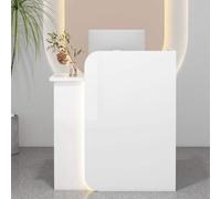 Mesa de recepción, soporte de pago al por menor, gabinete de computadora con cajón con cerradura, pequeño escritorio frontal para oficina, salón, boutique, spa