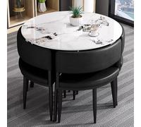 Mesa de reunión compacta con acabado pizarra negra con capacidad de carga de 125 kg, ideal para espacios pequeños, diseño moderno, muebles elegantes y funcionales