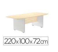 Mesa De Reunion Rocada Meeting 3003Ab01 Estructura Madera Gris Aluminio Tablero Madera Haya 220X100X72 Cm