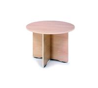 Mesa De Reunion Rocada Meeting 3005Ab01 Estructura Madera Gris En Aspas Tablero Haya 100 Cm Diametro