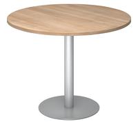 Mesa de reuniones, Ø 1000 mm 755 mm de altura, armazón plateado