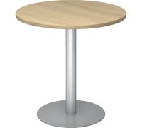 Mesa de reuniones, Ø 800 mm 755 mm de altura, armazón plateado