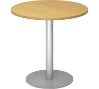 Mesa de reuniones, Ø 800 mm 755 mm de altura, armazón plateado