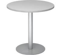 Mesa de reuniones, Ø 800 mm 755 mm de altura, armazón plateado