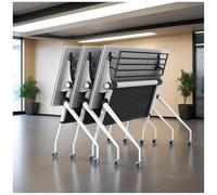 Mesa de reuniones móvil plegable con ruedas bloqueables, escritorio de conferencias apilable para oficina, aula, entrenamiento y taller, mesa de seminario rodante de configuración rápida
