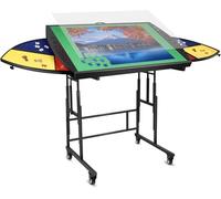 Mesa de Rompecabezas con 6 Cajones, Tablero de Rompecabezas de con Patas, 4 Ruedas y 4 ángulos de Inclinación/10 Ajustes de Altura, Mesa Puzzle de 1500 Piezas con Cubierta para Adultos