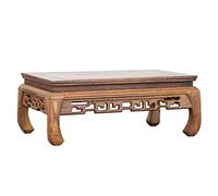 Mesa de santuario pequeña, mesa de altar de meditación, altar tallado a mano Mni Puja, mesa de santuario de madera, exhibición de brujería wicca, altar personal, estatua budista, soporte (L: 12.60 * 7