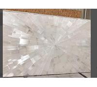 Mesa de selenita con aspecto impresionante, mesa de restaurante de selenita de 61 x 122 cm, mesa de recepción de selenita de Modern Art Gallery, protector contra salpicaduras de piedra natural y slaz