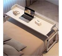 Mesa de Sobrecama 4 Ruedas para Bastidor de Cama Tamao Matrimonial/Queen - Funciona como Mesa de Bar, Comedor o Carrito de Computadora - Color Blanco