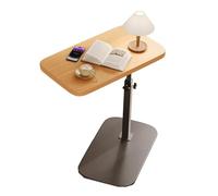 Mesa de sobrecama con diseño en forma de C, mesa elevable para laptop, giratoria 360°, esquinas redondeadas, fácil de limpiar, mesita de noche para sala de estar y dormitorio