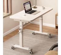 Mesa de sobrecama con ruedas, escritorio de pie de altura ajustable para uso doméstico y hospitalario, fácil montaje, escritorio móvil versátil