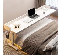 Mesa de Sobrecama con Ruedas - Escritorio para Cama Móvil Ajustable en Altura - Mesa de Cama Gigante Portátil para Laptop, Ideal para Trabajar y Comer - Superficie d With baffle-E L59.1×W15.7×H26.8in