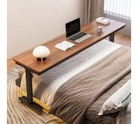Mesa de Sobrecama con Ruedas - Escritorio para Cama Móvil Ajustable en Altura - Mesa de Cama Gigante Portátil para Laptop, Ideal para Trabajar y Comer - Superficie de No baffle-I L59.1×W15.7×H26.8in