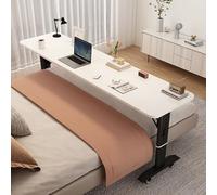 Mesa de Sobrecama con Ruedas, Mesa Auxiliar Ajustable 68-103CM para Sofá/Cama, Escritorio de Cama móvil para el hogar con deflectores, Carrito para computadora portátil(Black,120x50x68cm/47*20*26.8in)
