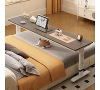 Mesa de Sobrecama con Ruedas, Rolling Desk Over Bed Mesa Auxiliar Ajustable, Escritorio King Queen, Para Ordenador Portátil Para Dormitorio, Salón, Hospital(White 3,180*40*63cm/71*16*25in)