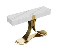 Mesa de sofá consola contemporánea con 2 cajones de almacenamiento, encimera de losa de roca, base gruesa para vestíbulo o sala de estar elegante