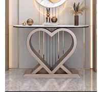 Mesa de sofá contemporánea con base de corazón de hierro con acabado antiguo para decoración de entrada o sala de estar