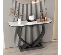 Mesa de sofá contemporánea con base de corazón de hierro con acabado antiguo para decoración de entrada o sala de estar