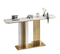 Mesa de Sofá Detrás del Sofá, Mesa Consola Moderna con Una Creativa Base de Metal, Mesa de Consola Estrecha, Mesa de Acento para Salón Pasillo Vestíbulo(Gold 1,120cm/47.2in)