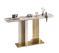 Mesa de Sofá Detrás del Sofá, Mesa Consola Moderna con Una Creativa Base de Metal, Mesa de Consola Estrecha, Mesa de Acento para Salón Pasillo Vestíbulo(Gold 2,150cm/59in)