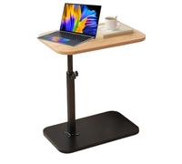 Mesa De Sofá Giratoria - Bandeja Lateral Para Sofá En Forma De C, Soporte Para Computadora Portátil De Altura Ajustable | Muebles Para Espacios Pequeños, Escritorio Compacto Con Base Moderna Y Estable