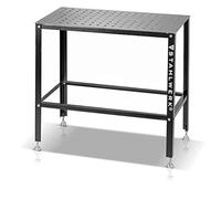 Mesa de soldadura STAHLWERK con capacidad de carga de 500 kg y encimera de 3 mm 91,5 x 46 x 90 cm en sistema de agujeros D16, de acero al carbono