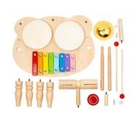 Mesa de sonido multifuncional, estación de percusión para niños, juguete musical multifunción, juego de ritmo interactivo, tabla de batería educativa con diseño de latidos de colores | Mesa